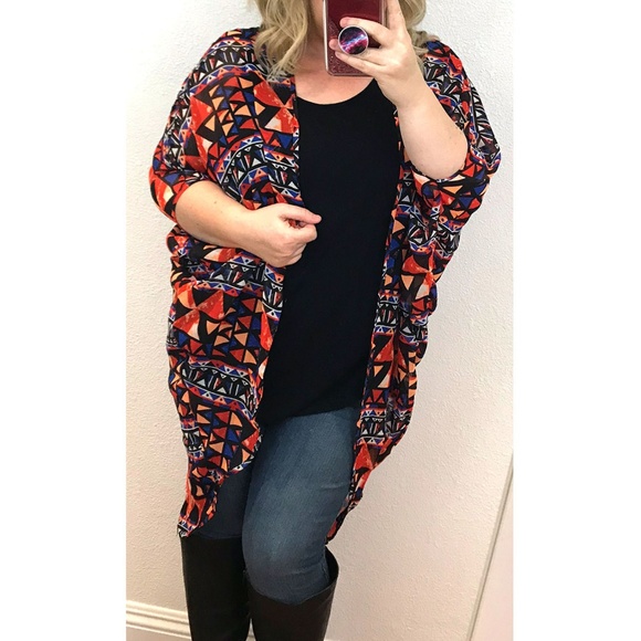 Tops - Kimono cardigan top Multi Boho Cocoon wrap